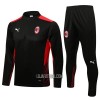 AC Milan Homen Sweat de Treino Conjunto Quarto-Zíper 22/23 Preta