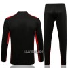 AC Milan Homen Sweat de Treino Conjunto Quarto-Zíper 22/23 Preta