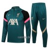 Liverpool Homen Sweat de Treino Conjunto Quarto-Zíper 22/23 Verde