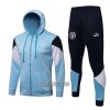 Manchester City Homen Casaco Capuz Treino 22/23 Azul Claro