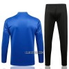 Manchester United Champions League Criança Sweat de Treino Conjunto Quarto-Zíper 22/23 Azul