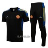 Manchester United Champions League Homen Camisolas de Treino 22/23 Preto Amarelo