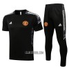 Manchester United Champions League Homen Camisolas de Treino 22/23 Preto Branco