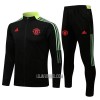 Manchester United Criança Casaco de Treino Conjunto 22/23 Preto Amarelo