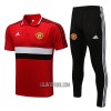 Manchester United Homen Polo de Treino 22/23 Vermelho Preto Branco