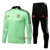 Manchester United Homen Sweat de Treino Conjunto Quarto-Zíper 22/23 Verde