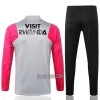 Paris Saint-Germain Criança Sweat de Treino Conjunto Quarto-Zíper 22/23 Rosa Cinza Claro