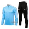 Real Madrid Criança Sweat de Treino Conjunto Quarto-Zíper 22/23 Azul Claro