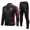 Real Madrid Criança Sweat de Treino Conjunto Quarto-Zíper 22/23 Preto Vermelho