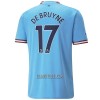 Camisola Manchester City De Bruyne 17 Homen Equipamento 1ª 22/23