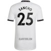 Camisola Manchester United Sancho 25 Homen Equipamento 2ª 22/23