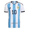 Camisola Argentina Messi 10 Homen Equipamento 1ª Mundial 2022