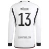 Camisola Alemanha Muller 13 Manga Comprida Homen Equipamento 1ª Mundial 2022