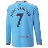 Camisola Manchester City Joao Cancelo 7 Manga Comprida Homen Equipamento 1ª 22/23