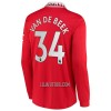 Camisola Manchester United Van De Beek 34 Manga Comprida Homen Equipamento 1ª 22/23