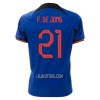 Camisola Holanda Frenkie de Jong 21 Homen Equipamento 2ª Mundial 2022