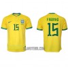 Camisola Brasil Fabinho 15 Homen Equipamento 1ª Mundial 2022