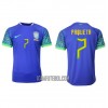 Camisola Brasil Lucas Paqueta 7 Homen Equipamento 2ª Mundial 2022