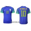 Camisola Brasil Neymar Jr 10 Homen Equipamento 2ª Mundial 2022