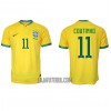 Camisola Brasil Philippe Coutinho 11 Homen Equipamento 1ª Mundial 2022