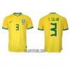 Camisola Brasil Thiago Silva 3 Homen Equipamento 1ª Mundial 2022