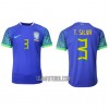 Camisola Brasil Thiago Silva 3 Homen Equipamento 2ª Mundial 2022