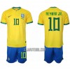 Camisola + Calções Brasil Neymar Jr 10 Criança Equipamento 1ª Mundial 2022