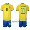 Camisola + Calções Brasil Philippe Coutinho 11 Criança Equipamento 1ª Mundial 2022