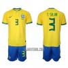 Camisola + Calções Brasil Thiago Silva 3 Criança Equipamento 1ª Mundial 2022