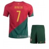 Camisola + Calções Portugal Cristiano Ronaldo 7 Criança Equipamento 1ª Mundial 2022