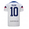 Camisola Estados Unidos Christian Pulisic 10 Homen Equipamento 1ª Mundial 2022