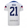 Camisola Estados Unidos Timothy Weah 21 Homen Equipamento 1ª Mundial 2022