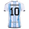 Camisola Argentina Maradona 10 Homen Equipamento 1ª Mundial 2022