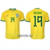 Camisola Brasil Antony 19 Homen Equipamento 1ª Mundial 2022