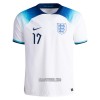 Camisola Inglaterra SAKA 17 Homen Equipamento 1ª Mundial 2022