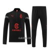 AC Milan Homen Sweat de Treino Quarto-Zíper 22/23 Preta