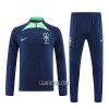 Brasil Homen Sweat de Treino Quarto-Zíper 2022 Navy