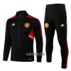 Manchester United Homen Sweat de Treino Conjunto 22/23 Preto Vermelho