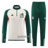 México Homen Sweat de Treino Quarto-Zíper 2022 Branco Verde