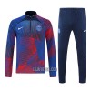 Paris Saint-Germain Homen Sweat de Treino Quarto-Zíper 22/23 Azul Vermelho