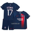 Camisola + Calções Paris Saint-Germain Vitinha 17 Criança Equipamento 1ª 23/24