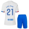 Camisola + Calções FC Barcelona Frenkie de Jong 21 Criança Equipamento 2ª 23/24