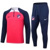 Atlético Madrid Homen Sweat de Treino Conjunto Quarto-Zíper 23/24 Vermelha