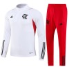 CR Flamengo Homen Sweat de Treino Conjunto Quarto-Zíper 23/24 Branca