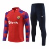 FC Barcelona Homen Sweat de Treino Conjunto Quarto-Zíper 23/24 Vermelha