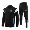 Manchester City Homen Sweat de Treino Conjunto Quarto-Zíper 23/24 Preta