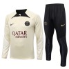 Paris Saint-Germain Homen Sweat de Treino Conjunto Quarto-Zíper 23/24 Creme