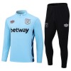 West Ham United Homen Sweat de Treino Conjunto Quarto-Zíper 23/24 Azul