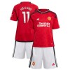 Camisola + Calções Manchester United Hojlund 11 Criança Equipamento 1ª 23/24