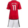 Camisola + Calções Manchester United Hojlund 11 Criança Equipamento 1ª 23/24